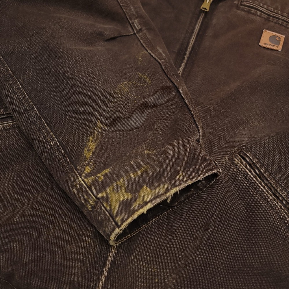 Vintage Carhartt Jacket J141 DKB Mens XL Sherpa Lined Coat Sandstone Brown Y2K - Picture 6 of 9